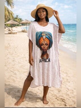 African Inspired Graphic House Dress – Comfortable & Stylish Loungewear .